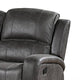 Charles Manual Recliner Loveseat Plush Smoke Gray Faux Leather 55’’