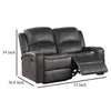 Charles Manual Recliner Loveseat Plush Smoke Gray Faux Leather 55’’