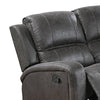 Charles Manual Recliner Sofa Smoke Gray Faux Leather Solid Wood 78’’ BM326096