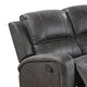 Charles Manual Recliner Sofa Smoke Gray Faux Leather Solid Wood 78’’ BM326096
