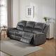 Charles Manual Recliner Sofa, Smoke Gray Faux Leather, Solid Wood, 78"