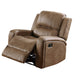 Charles Manual Recliner Chair Chestnut Brown Faux Leather Solid Wood BM326097