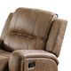 Charles Manual Recliner Chair Chestnut Brown Faux Leather Solid Wood BM326097