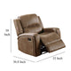 Charles Manual Recliner Chair Chestnut Brown Faux Leather Solid Wood BM326097