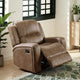 Charles Manual Recliner Chair, Chestnut Brown Faux Leather, Solid Wood