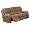 Charles Manual Recliner Sofa, Plush Chestnut Brown Faux Leather, 78"