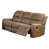 Charles Manual Recliner Sofa Plush Chestnut Brown Faux Leather 78’’ BM326099