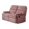 Karry Manual Recliner Loveseat Blush Pink Velvet Solid Wood 53’’ BM326101