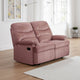 Karry Manual Recliner Loveseat, Blush Pink Velvet, Solid Wood, 53"