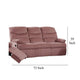 Karry Manual Recliner Sofa Blush Pink Velvet Solid Wood Frame 73’’ BM326102