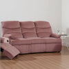 Karry Manual Recliner Sofa, Blush Pink Velvet, Solid Wood Frame, 73"