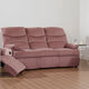Karry Manual Recliner Sofa, Blush Pink Velvet, Solid Wood Frame, 73"