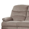 Karry Manual Recliner Sofa Light Brown Velvet 73’’ Solid Wood Frame BM326105
