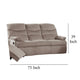 Karry Manual Recliner Sofa Light Brown Velvet 73’’ Solid Wood Frame BM326105