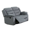 Niko Manual Recliner Loveseat Light Gray Velvet Solid Wood 60’’ BM326107