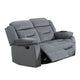 Niko Manual Recliner Loveseat Light Gray Velvet Solid Wood 60’’ BM326107