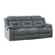 Niko Manual Recliner Sofa, Light Gray Velvet, Solid Wood Frame, 83"
