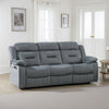 Niko Manual Recliner Sofa, Light Gray Velvet, Solid Wood Frame, 83"