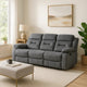 Niko Manual Recliner Sofa, Light Gray Velvet, Solid Wood Frame, 83"