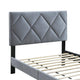 Lilian Full Size Bed Tufted Gray Velvet Upholstery Diamond Stitch