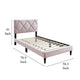 Lilian Full Bed Tufted Light Pink Velvet Upholstery Diamond Stitch