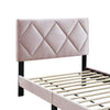 Lilian Twin Bed Tufted Light Pink Velvet Upholstery Diamond Stitch