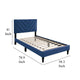 Lilian Full Bed Tufted Navy Blue Velvet Upholstery Chevron Stitch