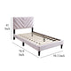 Lilian Full Bed Tufted Light Pink Velvet Upholstery Chevron Stitch