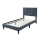 Lilian Full Bed Soft Biscuit Tufted Charcoal Gray Linen Upholstery