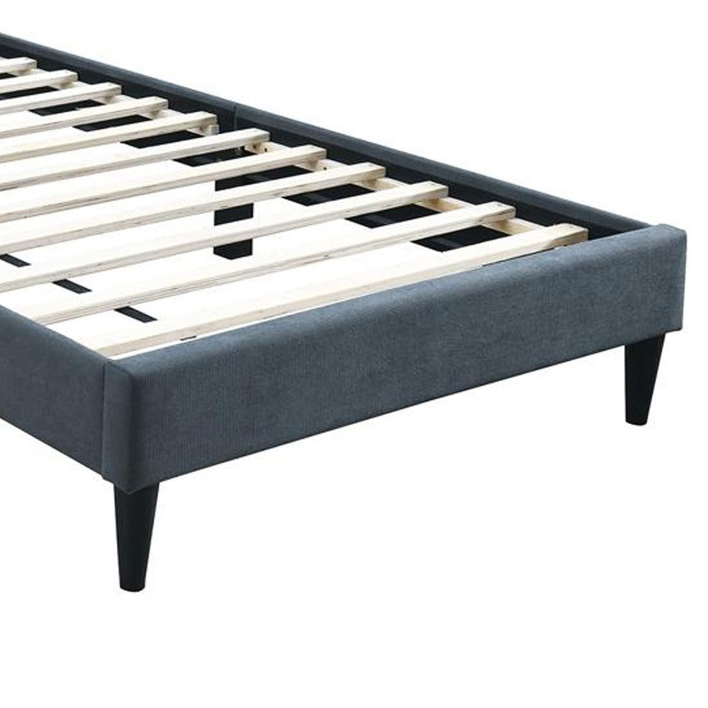 Lilian Twin Bed Soft Biscuit Tufted Charcoal Gray Linen Upholstery