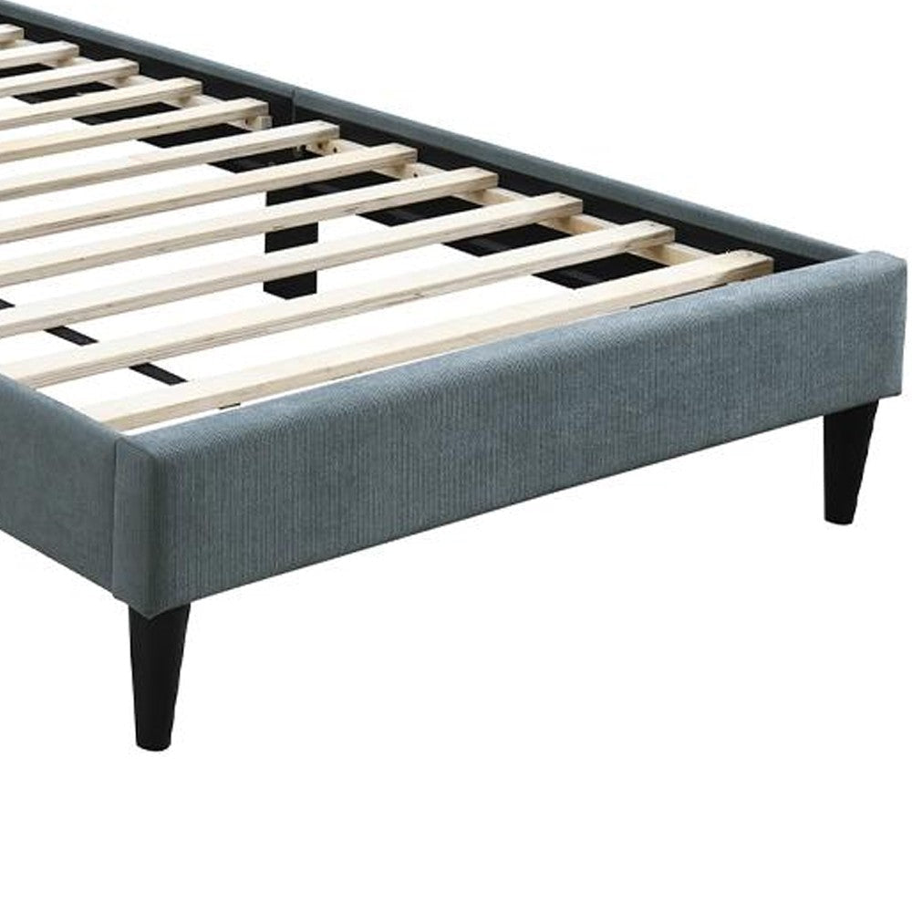 Lilian Twin Bed Tufted Gray Linen Upholstery Biscuit Tufted Stitch