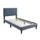 Lilian Full Bed, Soft Channel Tufted Charcoal Gray Linen Upholstery