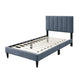 Lilian Full Bed Soft Channel Tufted Charcoal Gray Linen Upholstery