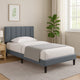 Lilian Full Bed, Soft Channel Tufted Charcoal Gray Linen Upholstery