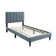 Lilian Full Bed, Soft Channel Tufted Light Gray Linen Upholstery