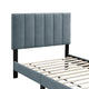 Lilian Twin Bed Soft Channel Tufted Light Gray Linen Upholstery