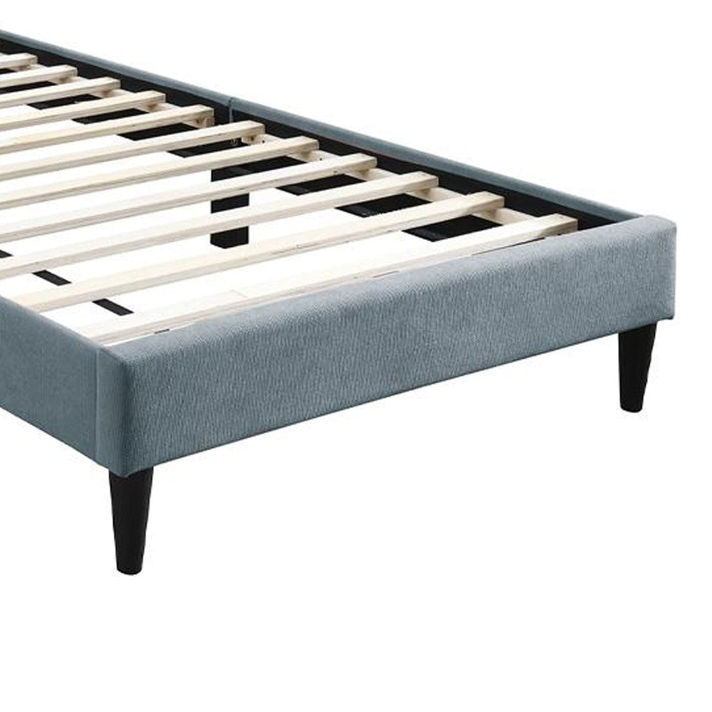 Lilian Twin Bed Soft Channel Tufted Light Gray Linen Upholstery