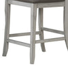 Zeke Counter Height Chairs, Set of 2, Ladder Back, Classic White Wood, Dark Gray