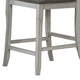 Zeke Counter Height Chairs, Set of 2, Ladder Back, Classic White Wood, Dark Gray