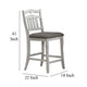 Zeke Counter Height Chairs, Set of 2, Ladder Back, Classic White Wood, Dark Gray