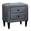 Rheo Nightstand with 2 Drawers 22’’ Particleboard Gray Velvet BM326146