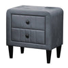 Rheo Nightstand with 2 Drawers 22’’ Particleboard Gray Velvet BM326146