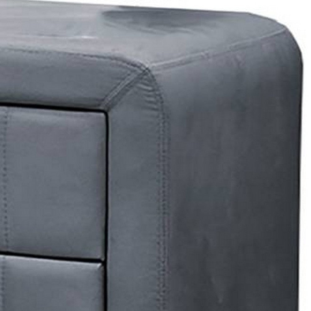 Rheo Nightstand with 2 Drawers 22’’ Particleboard Gray Velvet BM326146