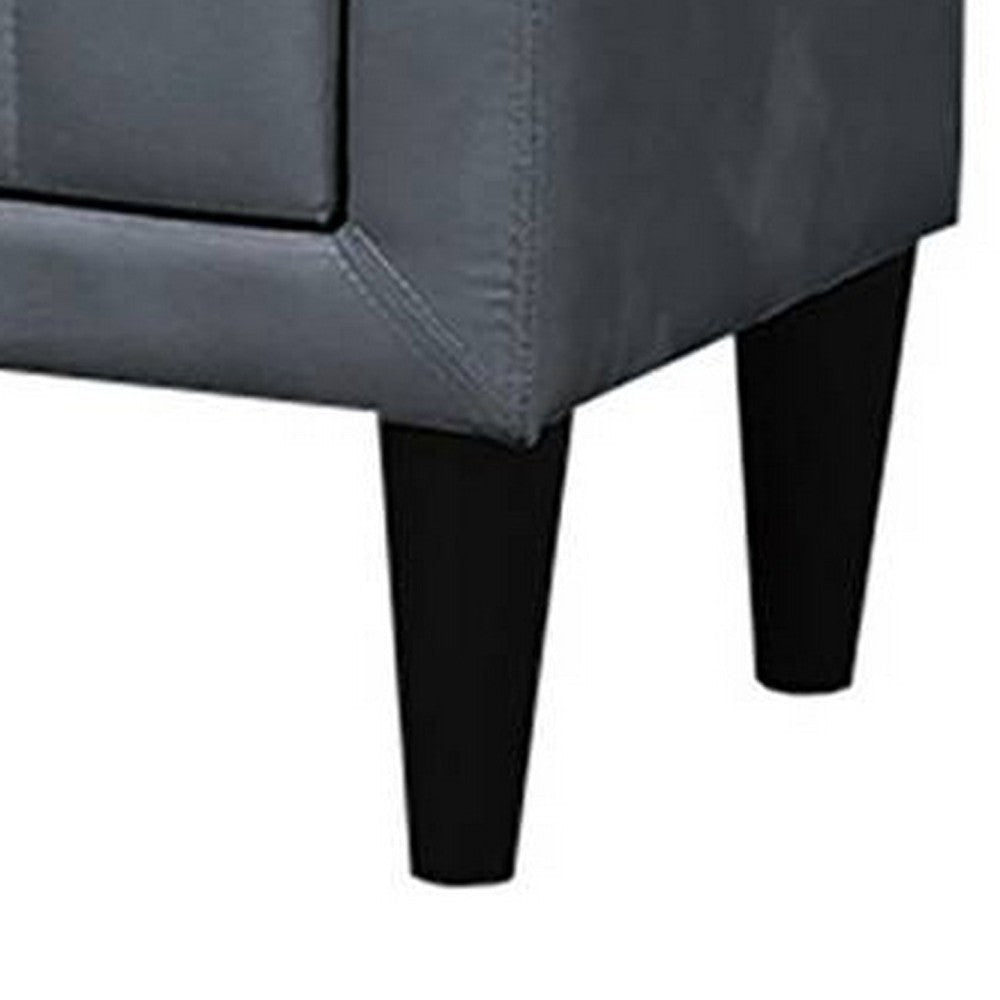 Rheo Nightstand with 2 Drawers 22’’ Particleboard Gray Velvet BM326146