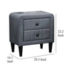 Rheo Nightstand with 2 Drawers 22’’ Particleboard Gray Velvet BM326146