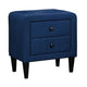Rheo Nightstand with 2 Drawers 22’’ Particleboard Blue Velvet BM326147