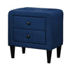 Rheo Nightstand with 2 Drawers 22’’ Particleboard Blue Velvet BM326147