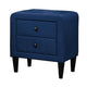 Rheo Nightstand with 2 Drawers 22’’ Particleboard Blue Velvet BM326147