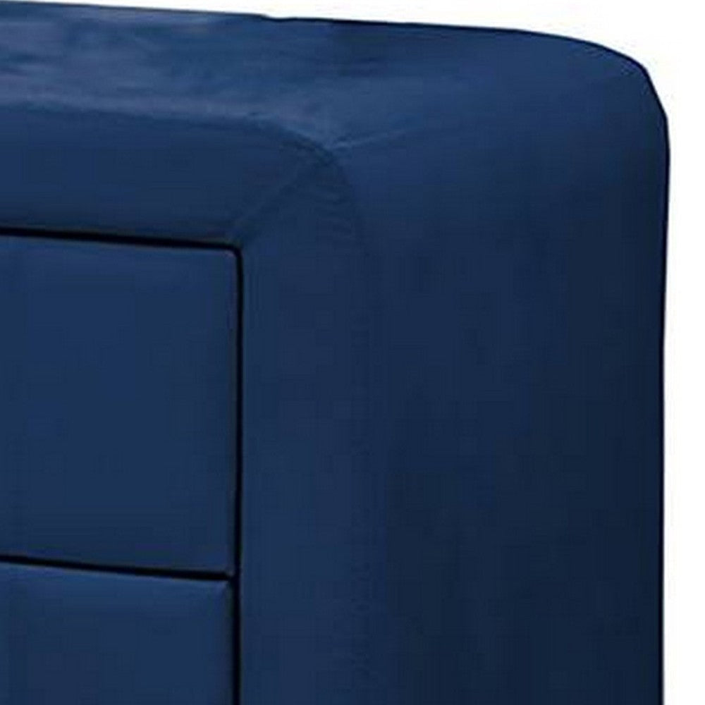 Rheo Nightstand with 2 Drawers 22’’ Particleboard Blue Velvet BM326147