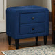 Rheo Nightstand with 2 Drawers, 22" Particleboard, Blue Velvet
